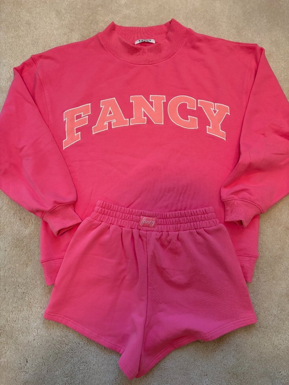 Fancy Women's Hot Pink Sweatshirt & Shorts Set